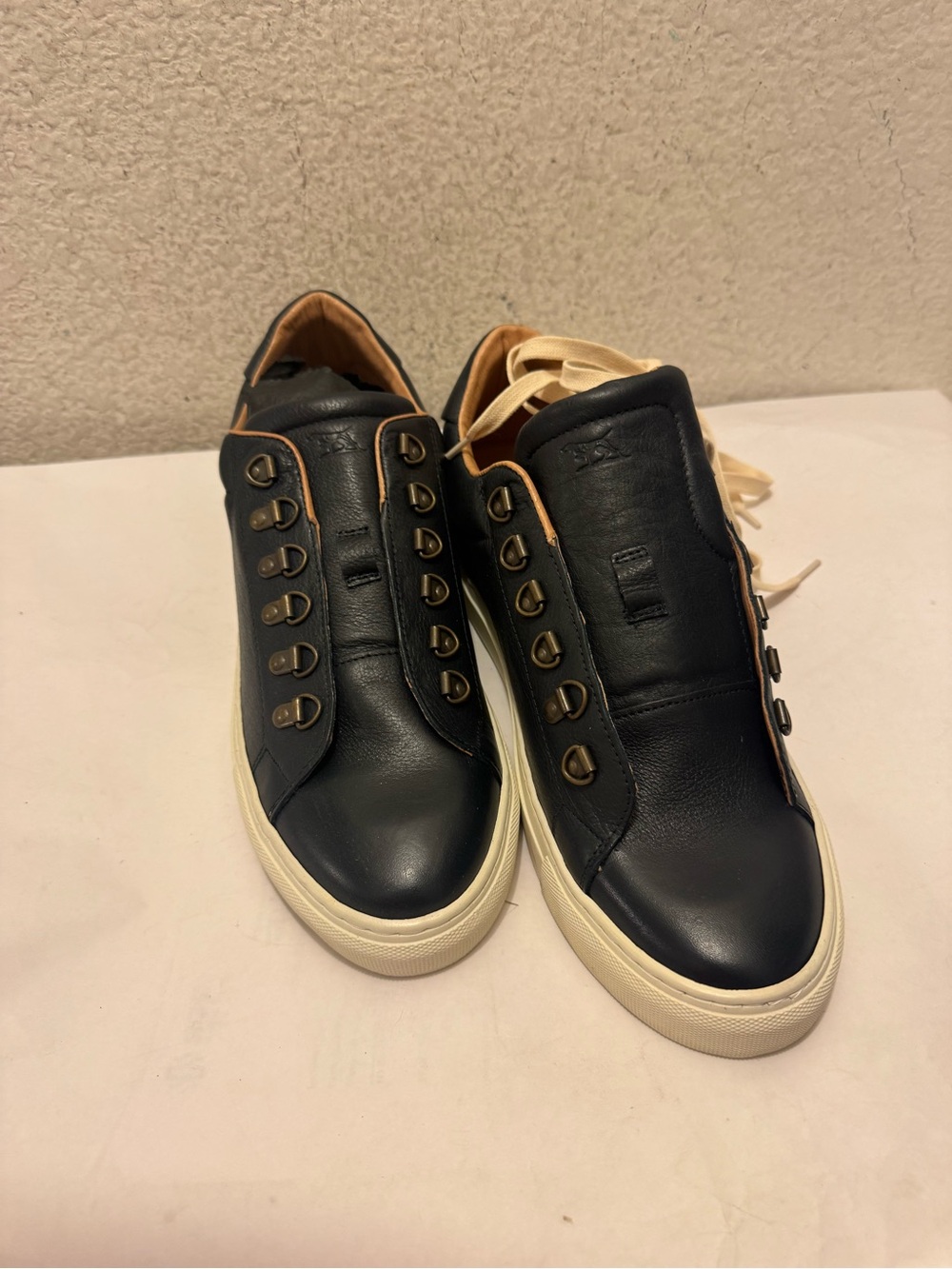 Rodd & Gunn navy blue Leather Sneakers with Cream Sole
